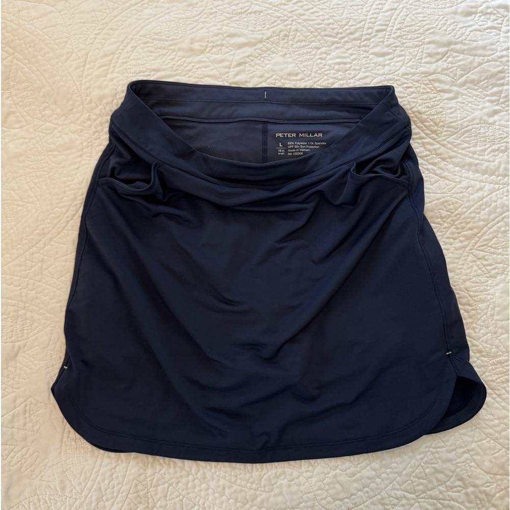 Peter Millar navy blue golf skirt with built in shorts